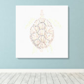 Wereld Word Zee Turtle Canvas Print (Insitu (Houten vloer))