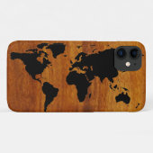 wereld zwarte grafische kaart Case-Mate iPhone case (Achterkant (horizontaal))