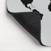 Wereld zwarte grafische kaart muismat (Hoek)