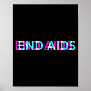 Wereldaidsdag Hiv-bewustzijn Einde Aids Poster