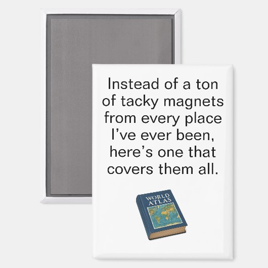 Wereldatlas koelkastmagneet magneet (Voorkant / Achterkant)