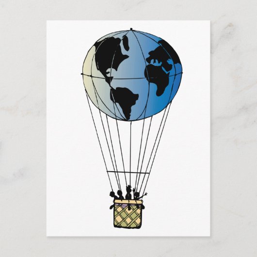 Wereldballon Briefkaart (Voorkant)