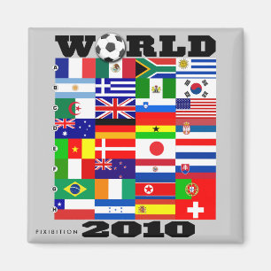 Wereldbeker 2010 - Gray Square Magnet Magneet