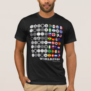 Wereldbeker 2010 Zwarte T-Shirt Circle Group Flag