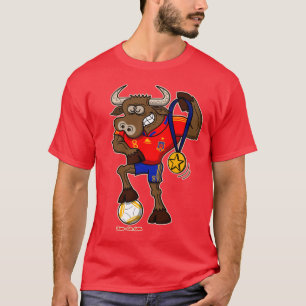 Wereldbeker Champion Bull over het Football in Spa T-shirt