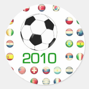Wereldbeker T-Hemden 2010 Zuid-Afrika Ronde Sticker