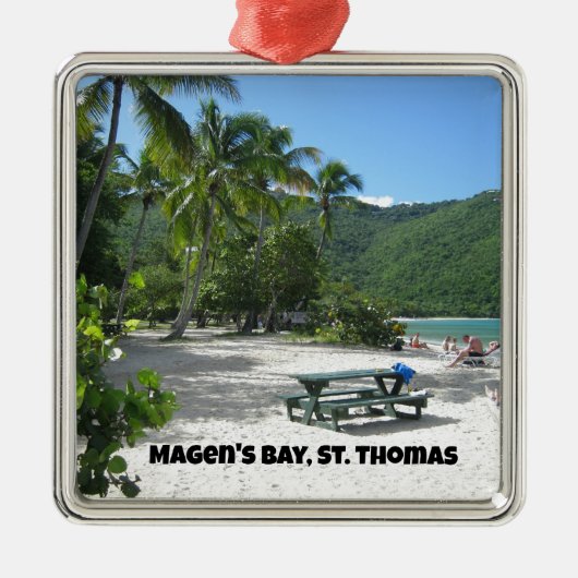 Wereldberoemde Magen's Bay, St. Thomas Metalen Ornament (Voorkant)