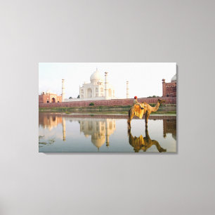 Wereldberoemde Taj Mahal tempel begraafplaats bij Canvas Afdruk