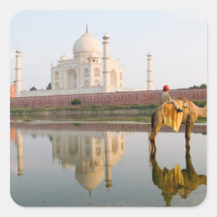 Wereldberoemde Taj Mahal tempel begraafplaats bij Vierkante Sticker