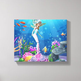Wereldberoemde Zeemeermin. Canvas Afdruk