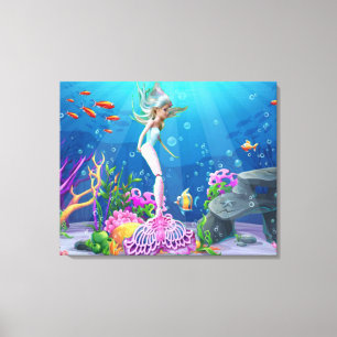 Wereldberoemde Zeemeermin. Canvas Afdruk