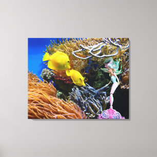 Wereldberoemde Zeemeermin. Canvas Afdruk