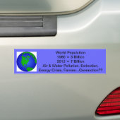 Wereldbevolking Bumpersticker (Op auto)