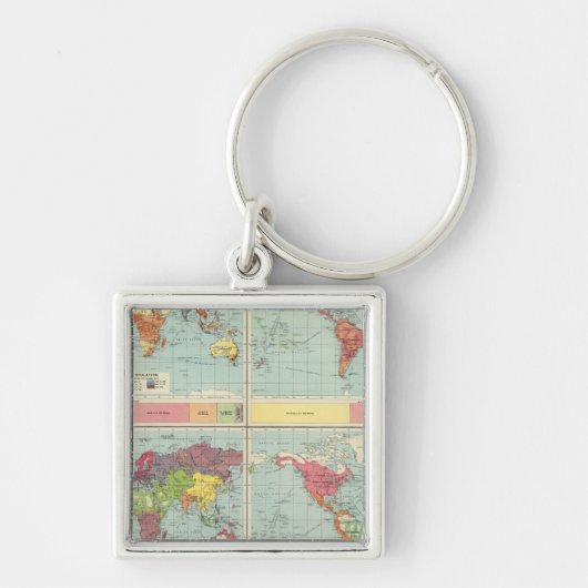 Wereldbevolkingskaart Sleutelhanger (Voorkant)