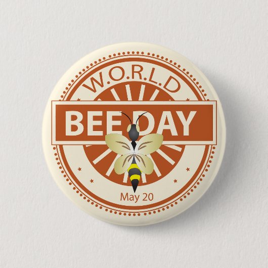 Wereldbijendag Ronde Button 5,7 Cm (Voorkant)