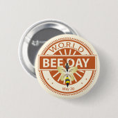 Wereldbijendag Ronde Button 5,7 Cm (Voorkant /achterkant)