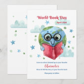 Wereldboeken-daguitnodiging Kaart (Voorkant / Achterkant)