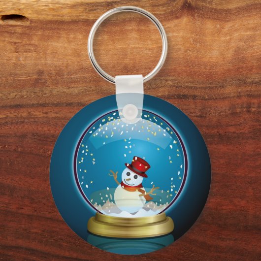 Wereldbol 2 sneeuw sleutelhanger (Voorkant)