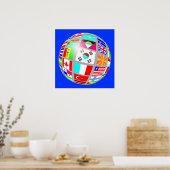 wereldbol blauw poster (Keuken)