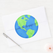 Wereldbol Blue Green Ronde Sticker (Envelop)