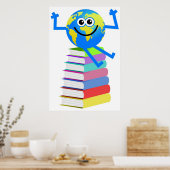 Wereldbol boeken poster (Keuken)
