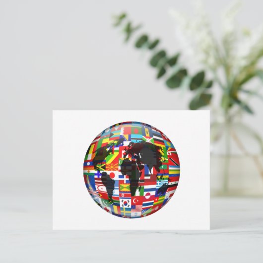 Wereldbol Briefkaart (Staand voorkant)