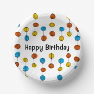 Wereldbol Chain Happy Birthday Papieren Kommen