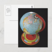 Wereldbol draaien briefkaart (Voorkant / Achterkant)