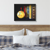 Wereldbol en boeken Canvas Afdruk (Insitu (Slaapkamer))