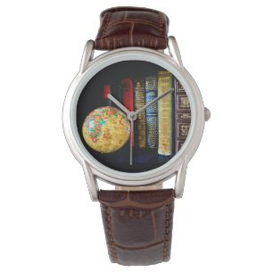  Wereldbol en boeken Horloge