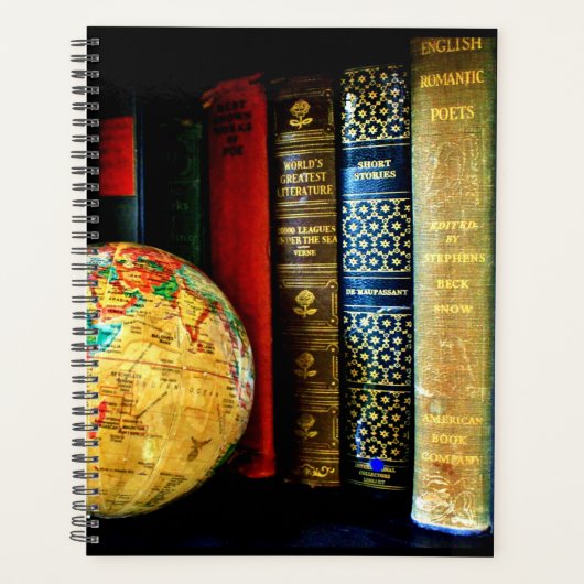  Wereldbol en boeken Planner (Voorkant)
