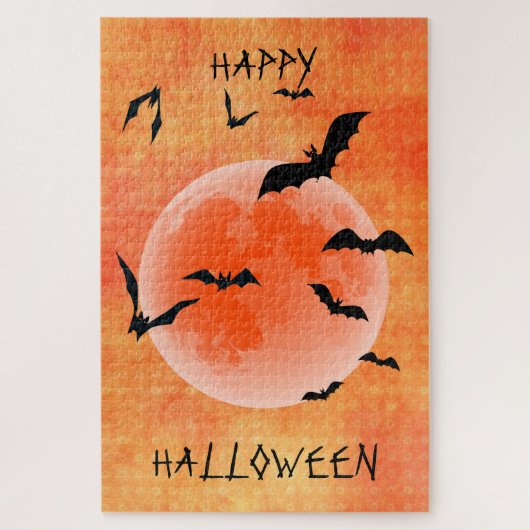 Wereldbol en vleermuizen legpuzzel (Verticaal)