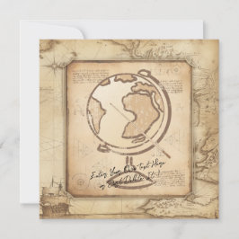 Wereldbol. Geografie & Geschiedenis Leraar Gift Kaart