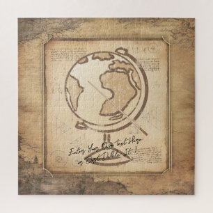 Wereldbol. Geografie & Geschiedenis Leraar Gift Legpuzzel