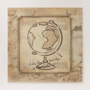 Wereldbol. Geografie & Geschiedenis Leraar Gift Legpuzzel