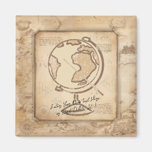 Wereldbol. Geografie & Geschiedenis Leraar Gift Magneet