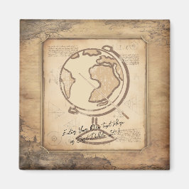 Wereldbol. Geografie & Geschiedenis Leraar Gift Magneet