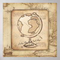 Wereldbol. Geografie & Geschiedenis Leraar Gift