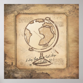 Wereldbol. Geografie & Geschiedenis Leraar Gift Poster