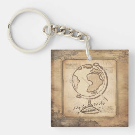 Wereldbol. Geografie & Geschiedenis Leraar Gift Sleutelhanger