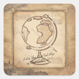 Wereldbol. Geografie & Geschiedenis Leraar Gift Vierkante Sticker