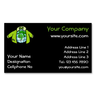 Wereldbol Jacket Visitekaartje Magneet