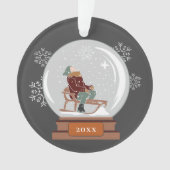 Wereldbol kerstsneeuw | Persoon in sneeuw Ornament (voorkant)