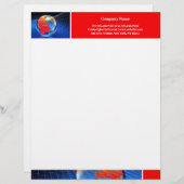 Wereldbol Letterhead Persoonlijk Briefhoofd (Voorkant / Achterkant)