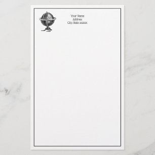  Wereldbol-lithograaftekening van de Wereld Briefpapier