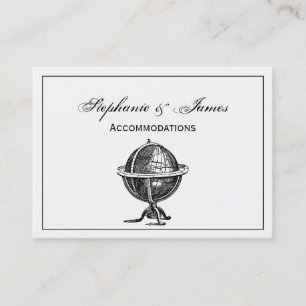 Wereldbol-lithograaftekening van de Wereld Visitekaartje