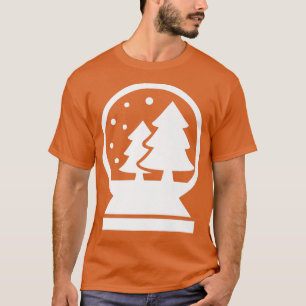 Wereldbol met kersttrendy tekening sneeuw t-shirt