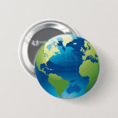 Wereldbol op aarde ronde button 5,7 cm (Voorkant /achterkant)