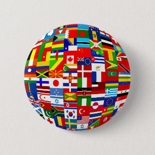 Wereldbol Ronde Button 5,7 Cm