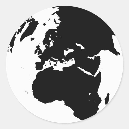 Wereldbol Ronde Sticker (Voorkant)